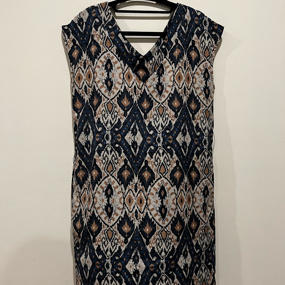 C. Luce V-neck Shift Mini Dress with Pockets